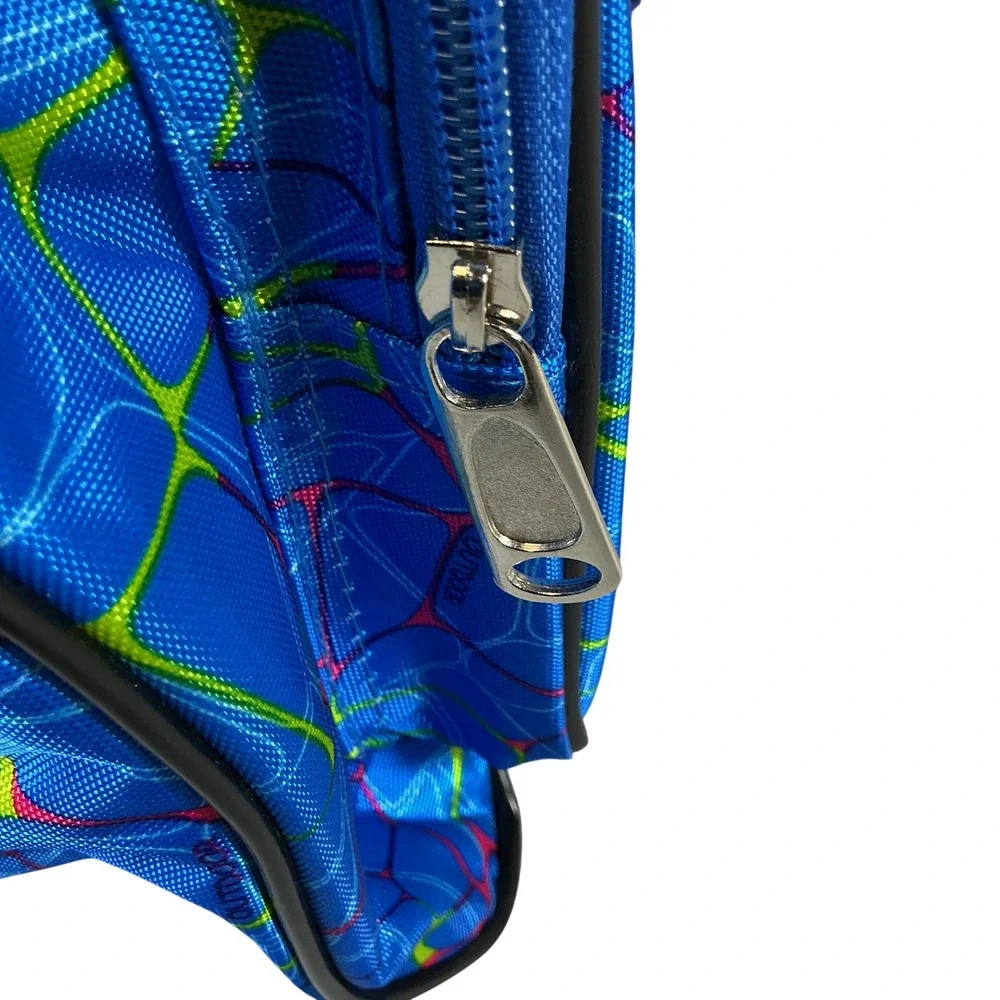 Outdoor Products Blue Neon Geometric Web Duffel Bag‎ Travel Gym Sporty Retro